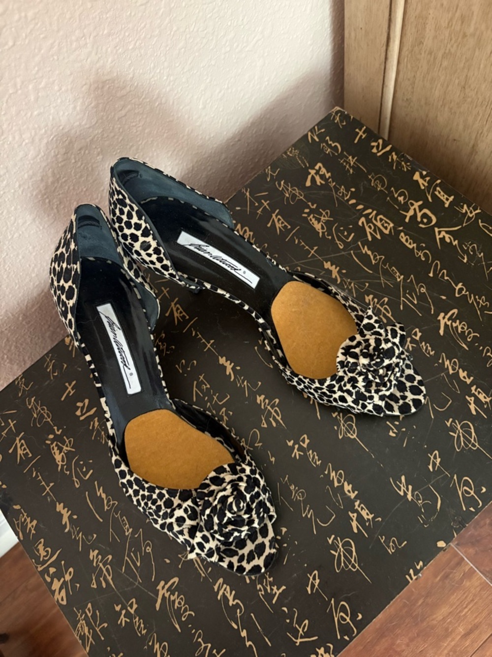 Leopard Print Pump with Rosette Detail